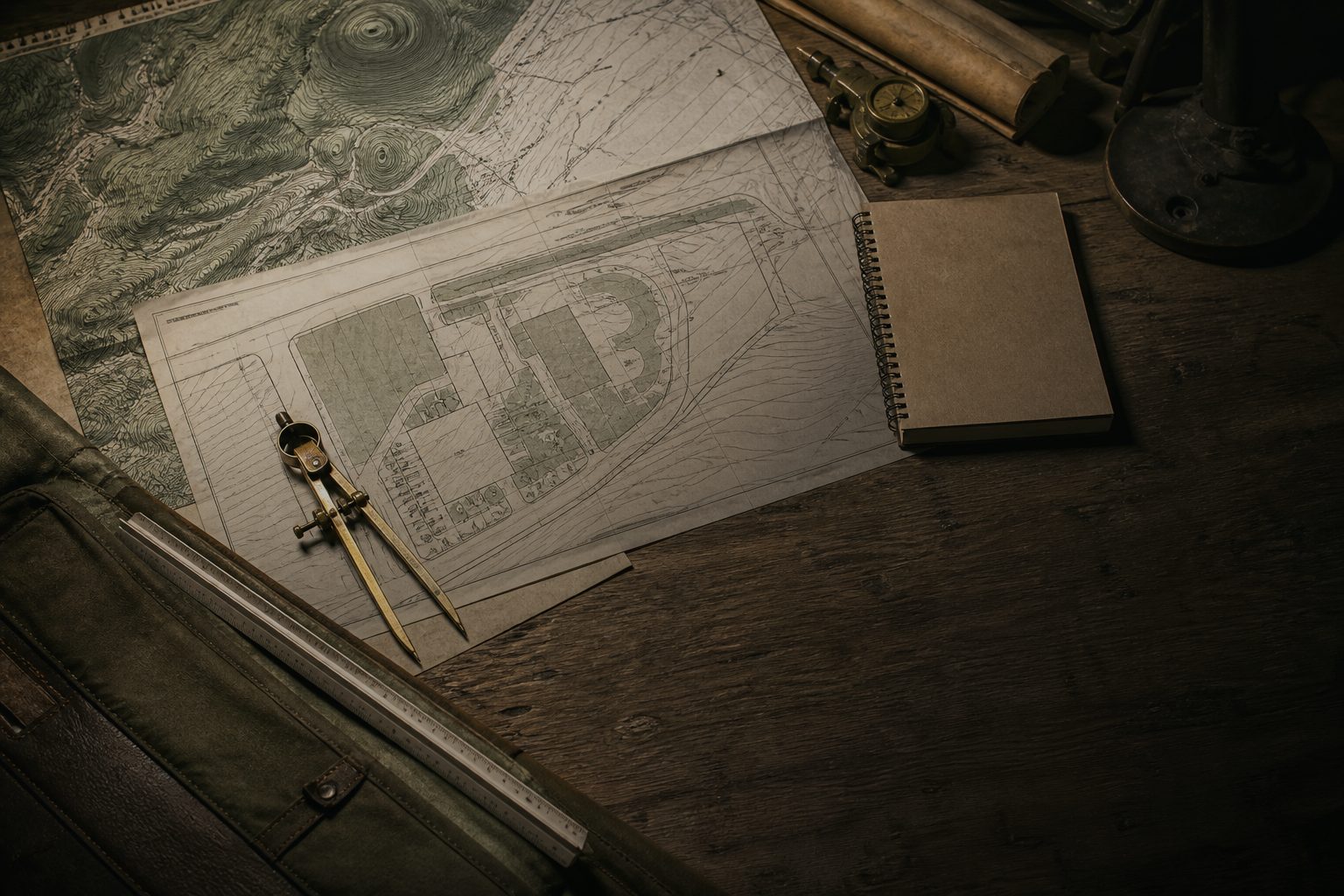 Reconnaissance map table documenting project routes and objectives