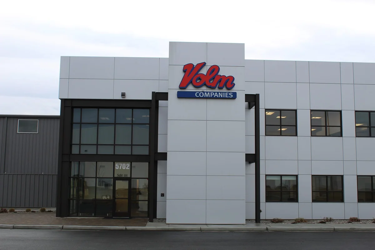 Completed commercial project entrance and signage