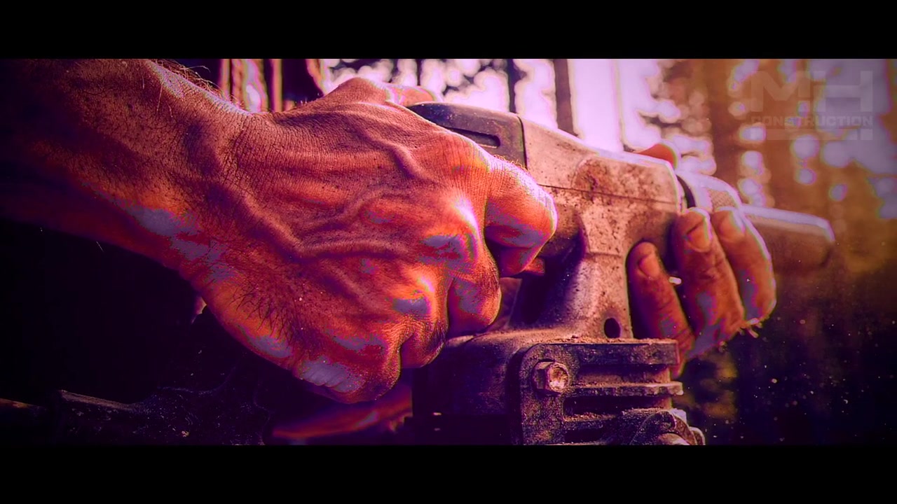 Construction work and MH Construction branding in the film Command the Horizon